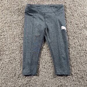 Puma‎ Athletic Capri Leggings Gray Pink Logo Size 6 toddler girls kids casual